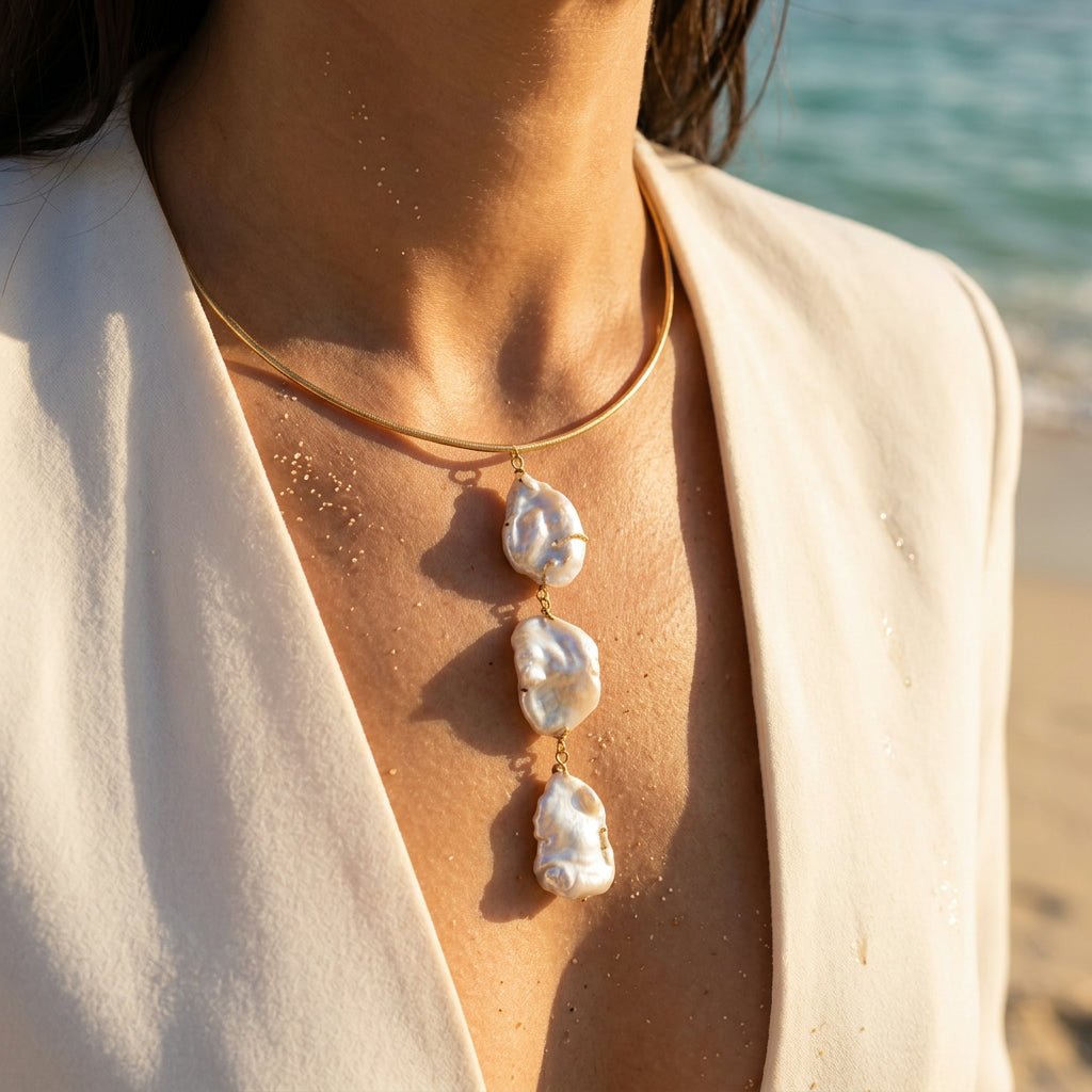 Luma Floating Keshi Pearl Necklace