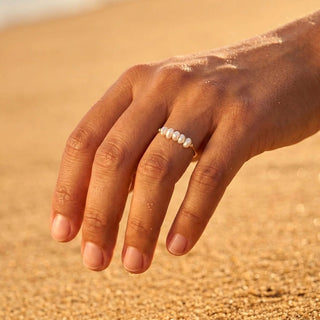 Luma Floating Rice Pearl Stacking Ring