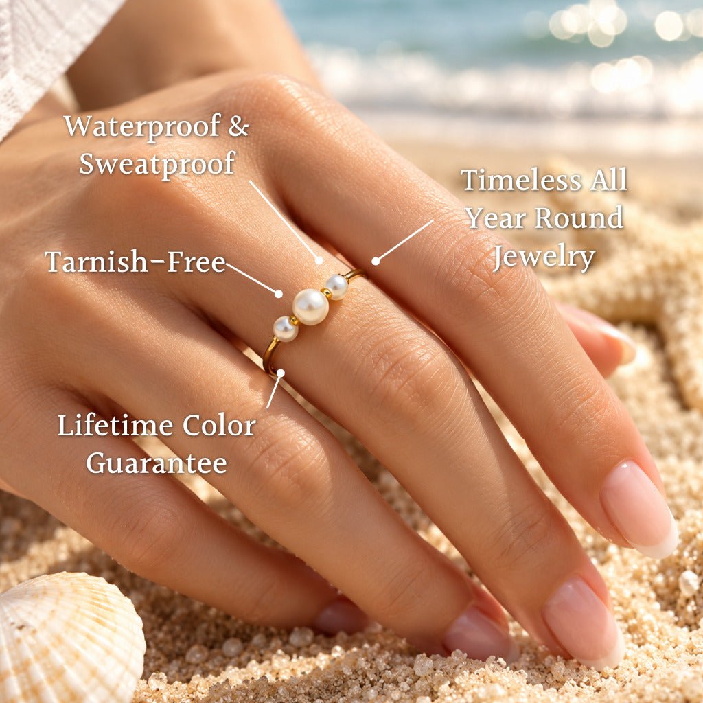 Luma Graduated Pearl Trio Band Ring - Semprie