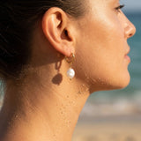 Luma Petite Huggie Pearl Drop Earrings