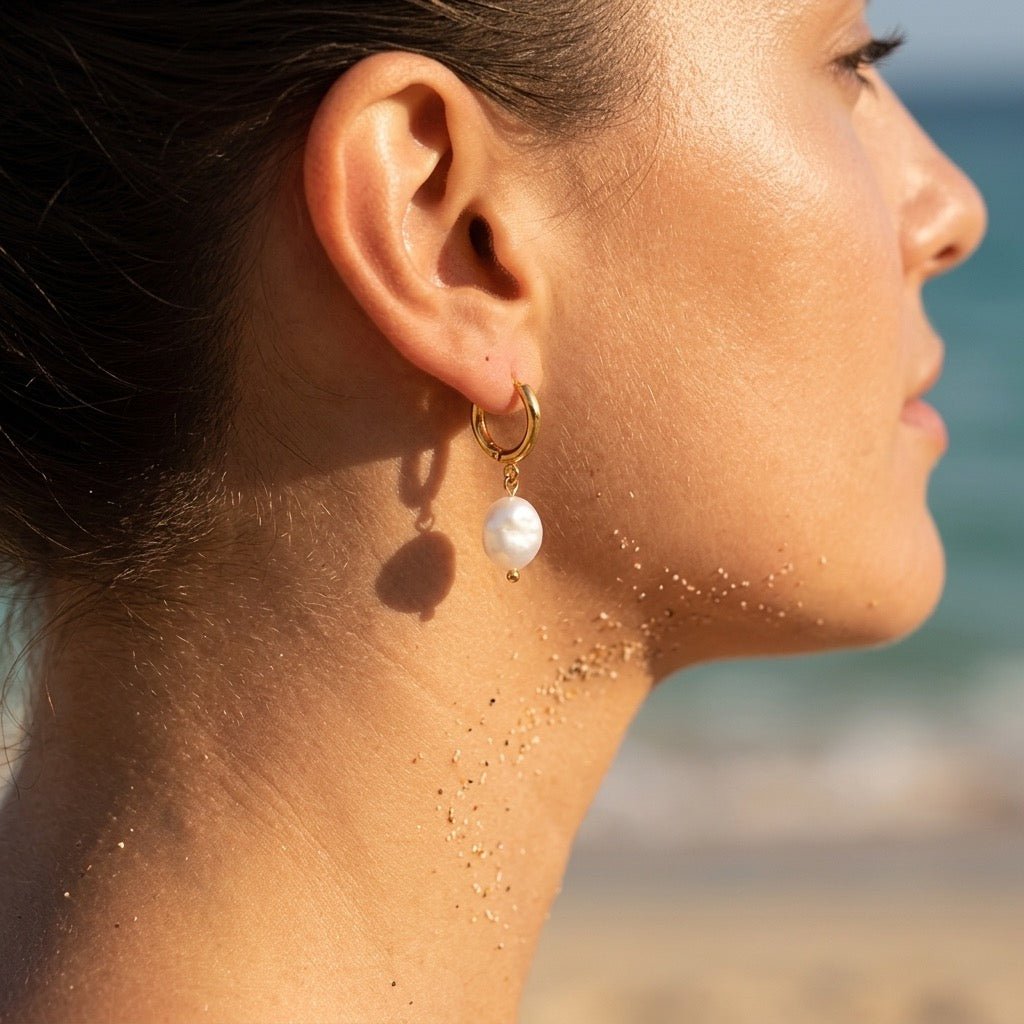 Luma Petite Huggie Pearl Drop Earrings - Semprie
