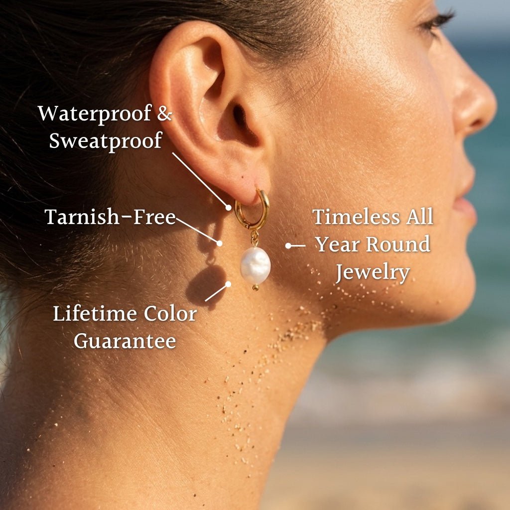 Luma Petite Huggie Pearl Drop Earrings - Semprie
