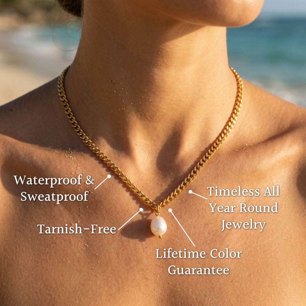 Luma Teardrop Pearl Pendant Cable Necklace - Semprie