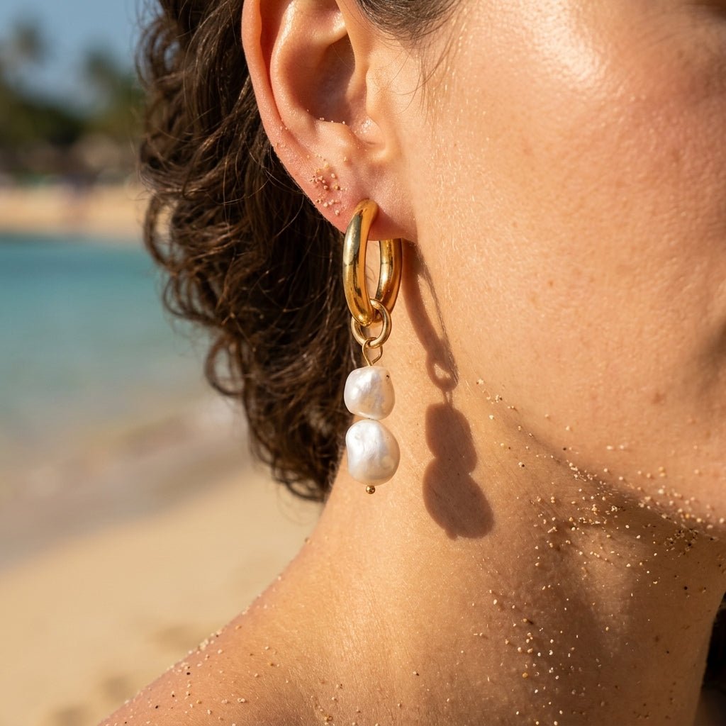 Luma Tiered Baroque Pearl Drop Earrings - Semprie
