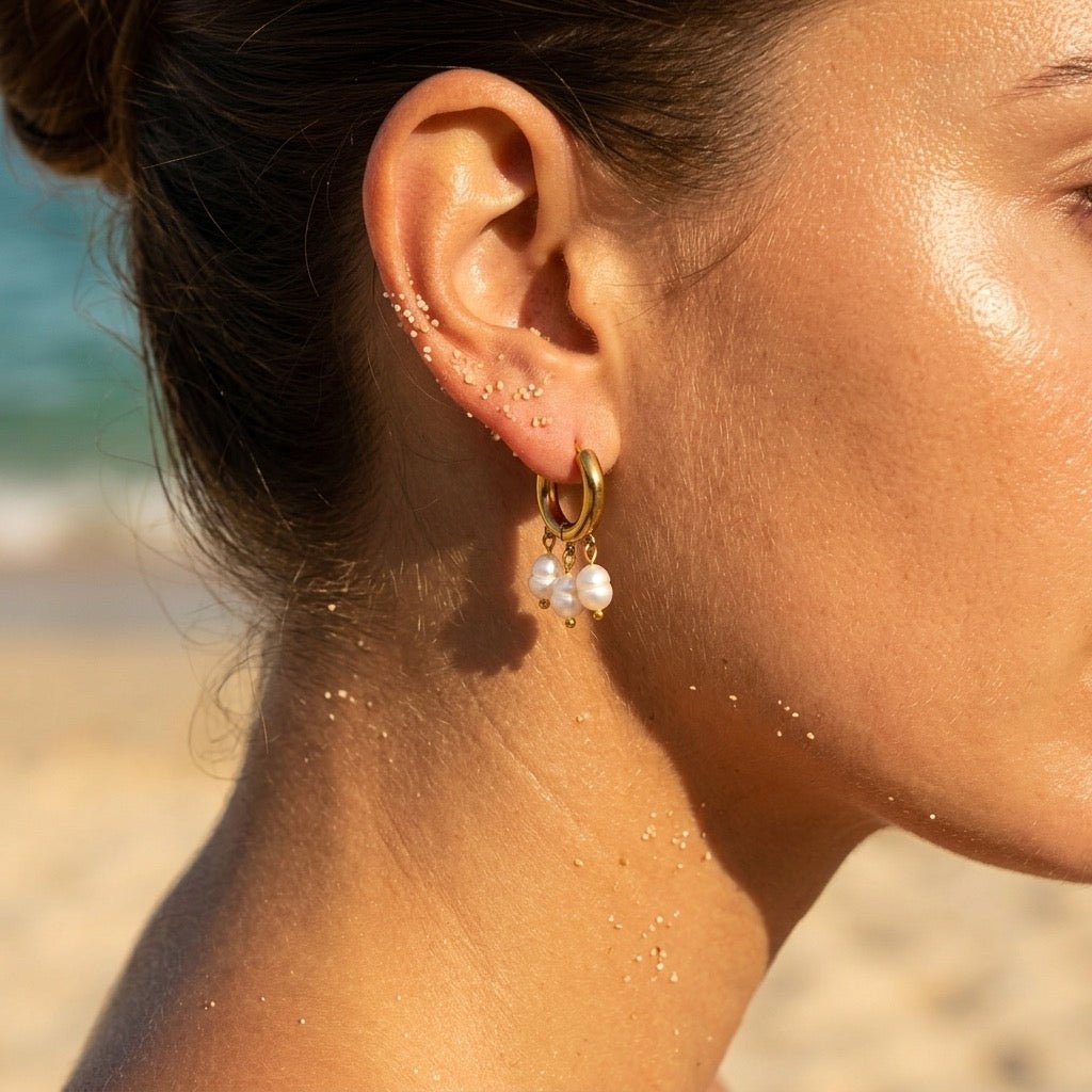 Luma Triple Baroque Pearl Drop Earrings - Semprie