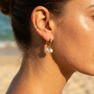 Luma Triple Baroque Pearl Drop Earrings