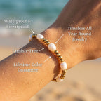 Luma Triple Rice Pearl Station Bracelet - Semprie