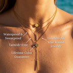 Micro-Pave Circle Disc Double Layer Necklace - Semprie