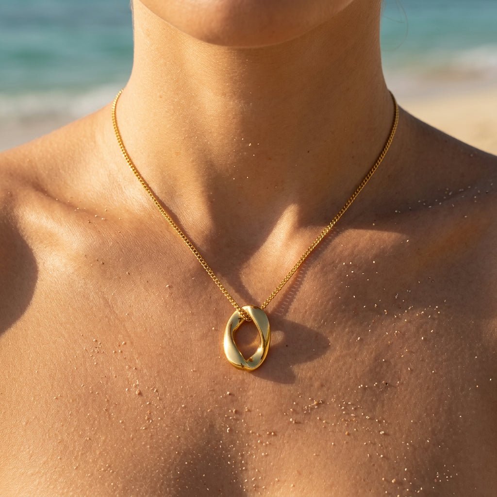 Minimalist Arc Bar Slender Chain Necklace - Semprie