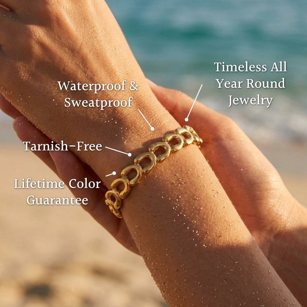 Mira Chunky Interlocking Horseshoe Link Bracelet - Semprie