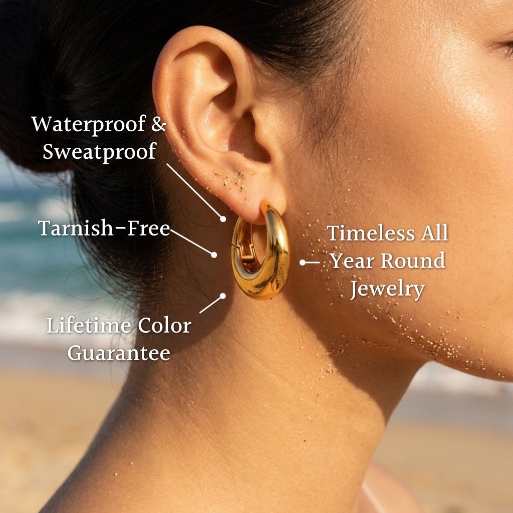 Mira Chunky Tapered Oval U-Hoop Earrings - Semprie