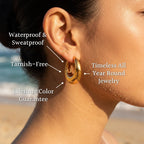 Mira Chunky Tapered Oval U-Hoop Earrings - Semprie