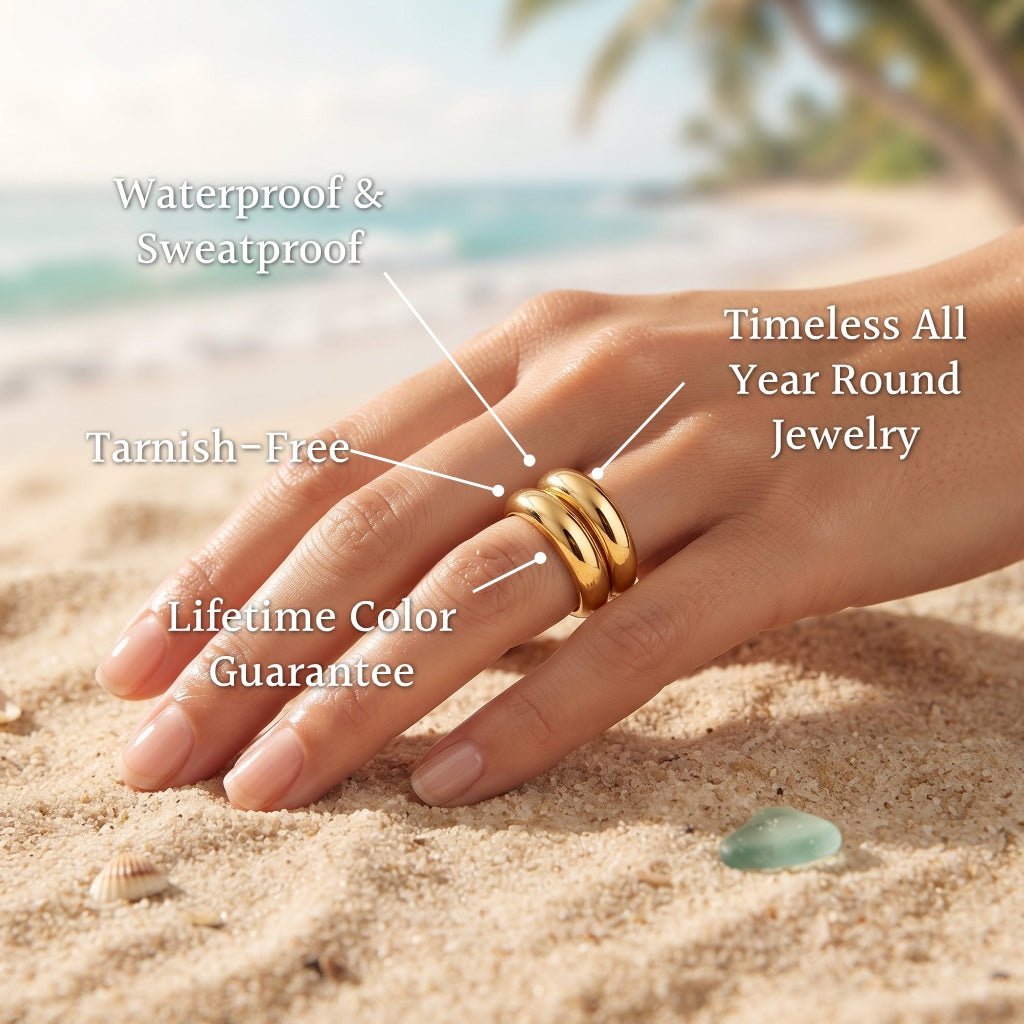 Mira Double Dome Bubble Band Ring - Semprie