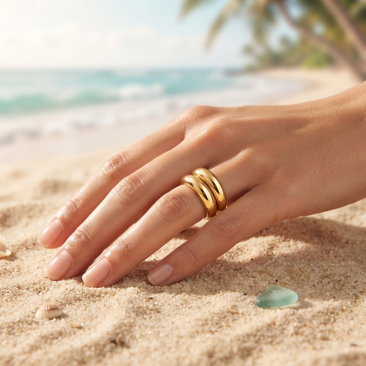 Mira Double Dome Bubble Band Ring - Semprie