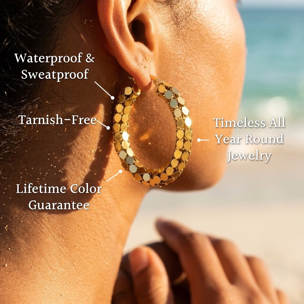 Mira Overlapping Scale Disc Statement Hoops - Semprie