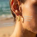Molo Hammered C-Shape Open Hoop Earrings - Semprie