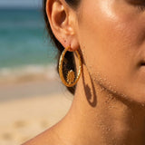Molo Sunburst Inner Motif Hammered Hoops
