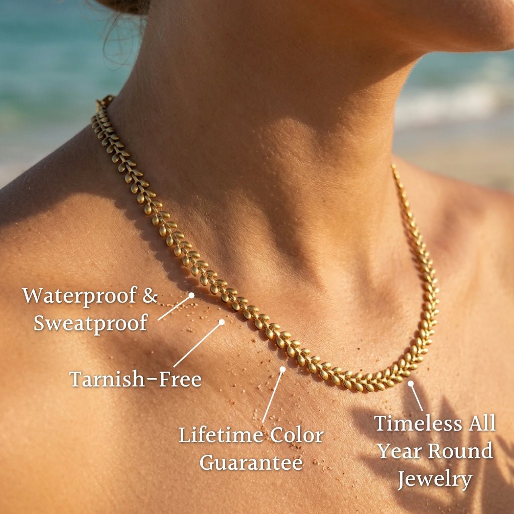Molo Wheat Textured Herringbone Necklace - Semprie
