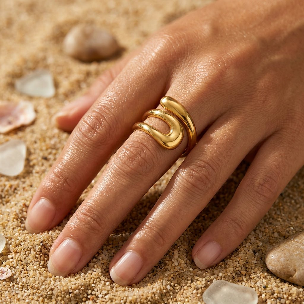 Molten Organic Sculpted Band Ring - Semprie