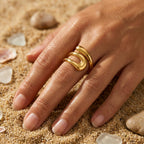 Molten Organic Sculpted Band Ring - Semprie