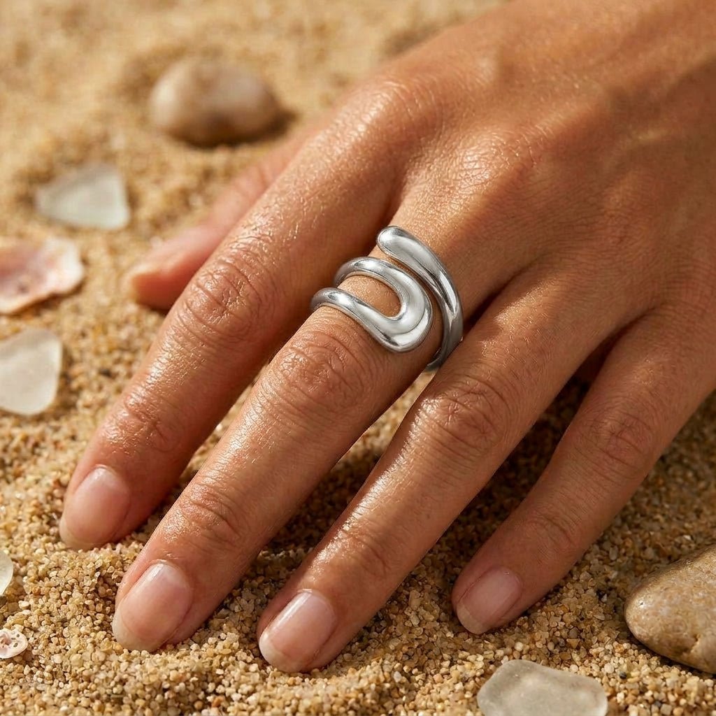 Molten Organic Sculpted Band Ring - Semprie