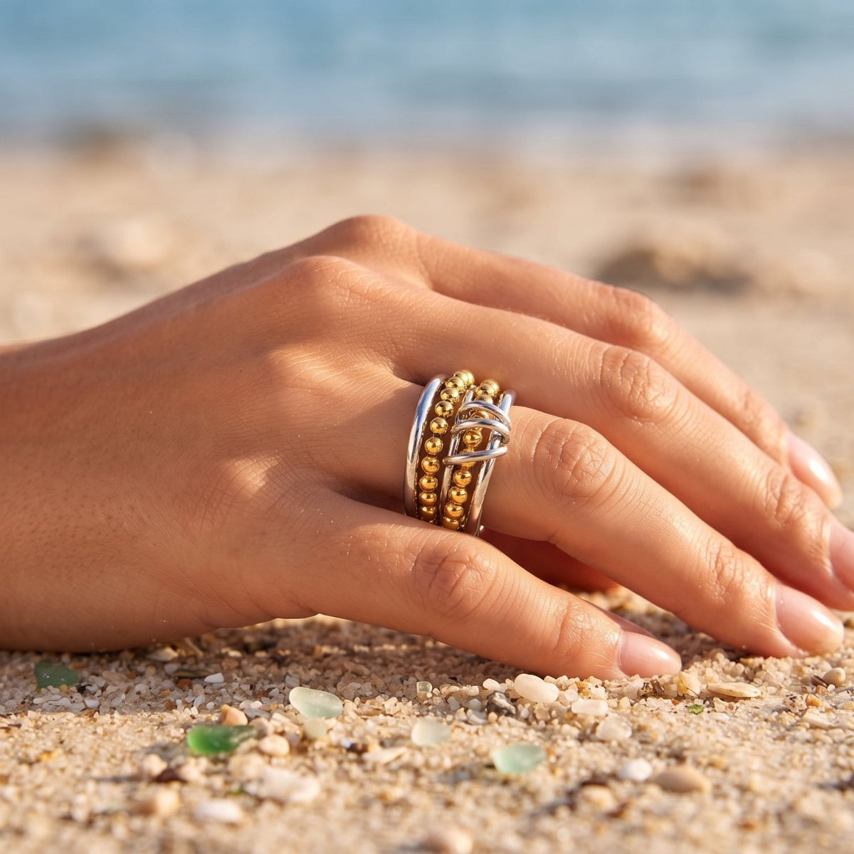 Multi-Texture Connected Multi-Band Ring - Semprie