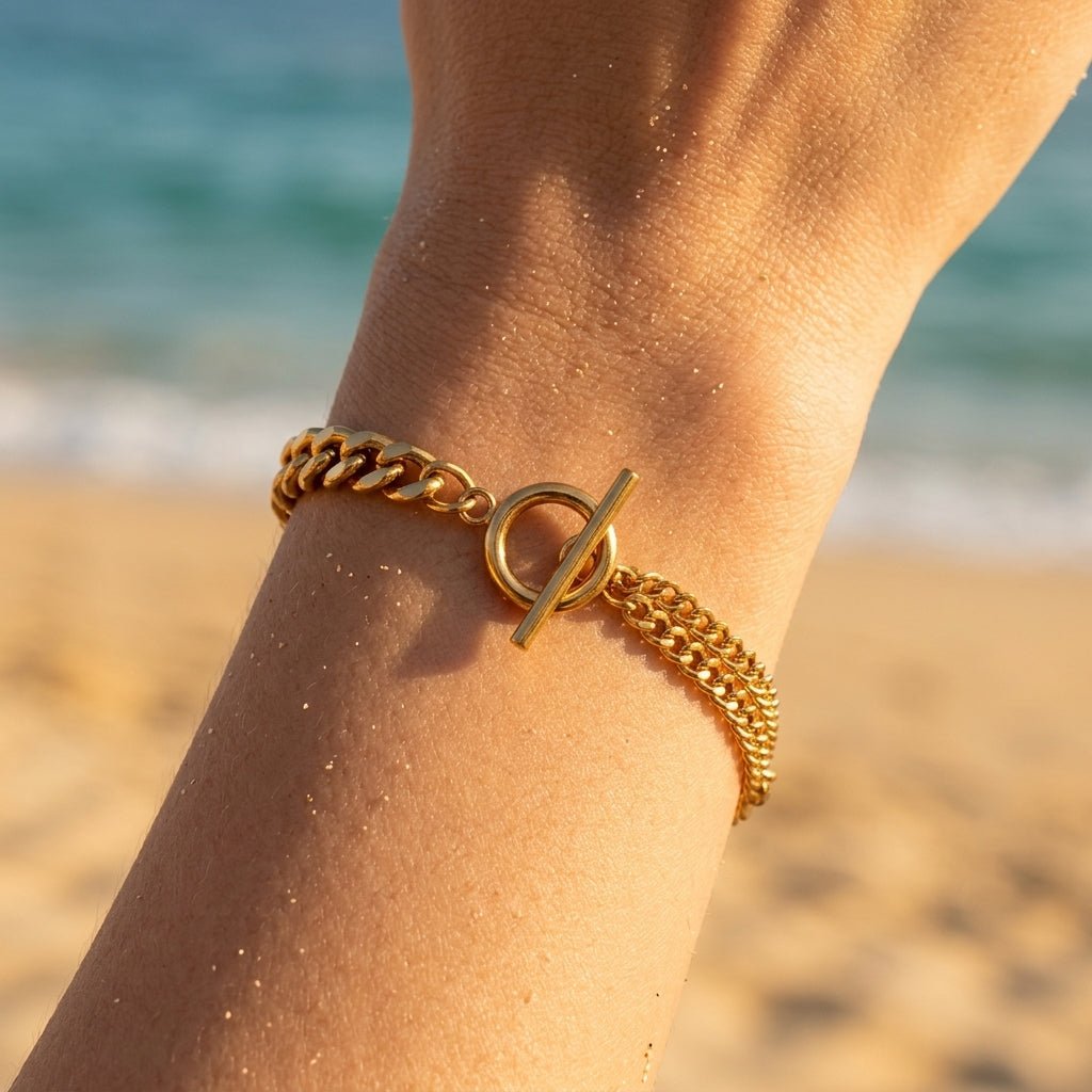 OT Toggle Clasp Double Chain Bracelet