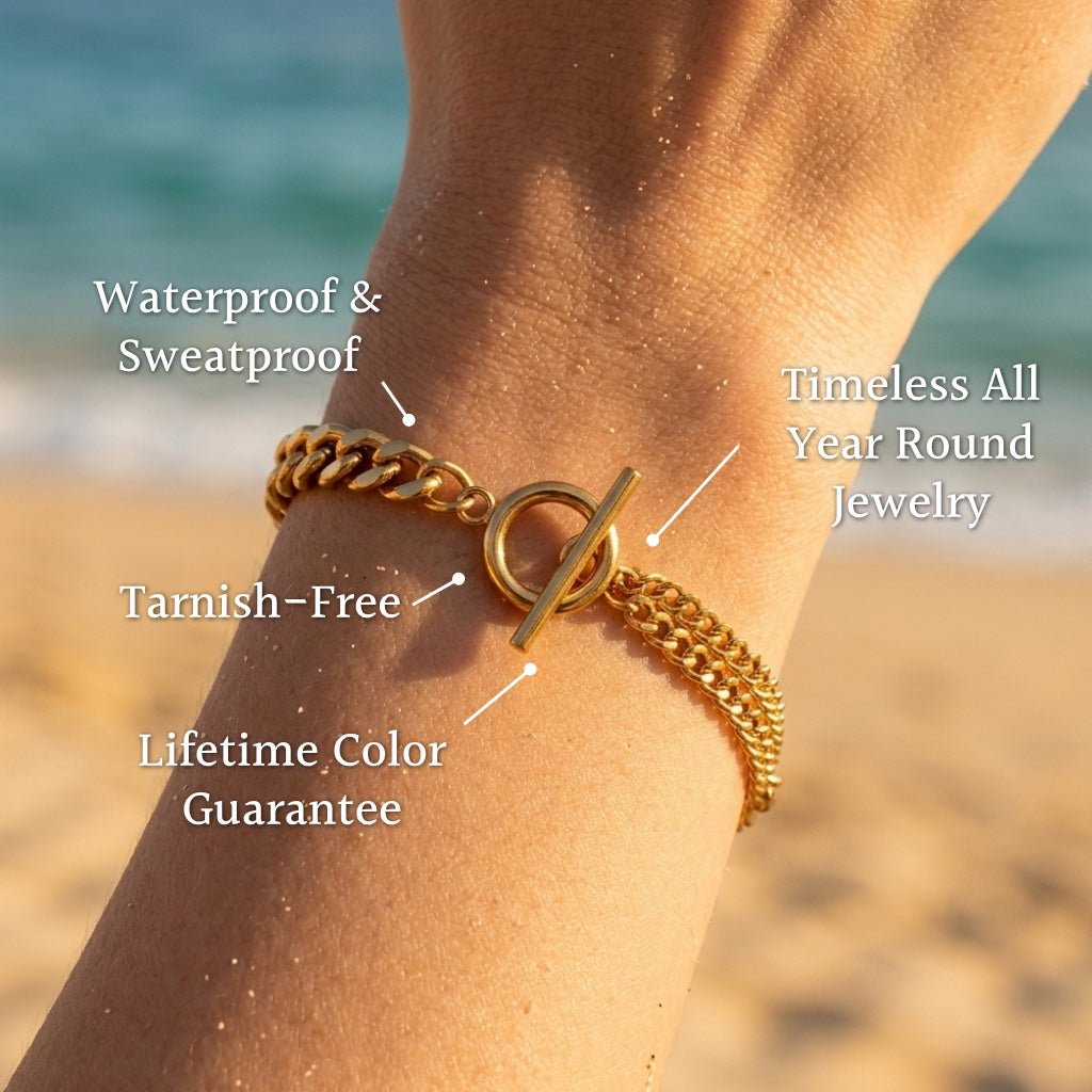 OT Toggle Clasp Double Chain Bracelet - Semprie