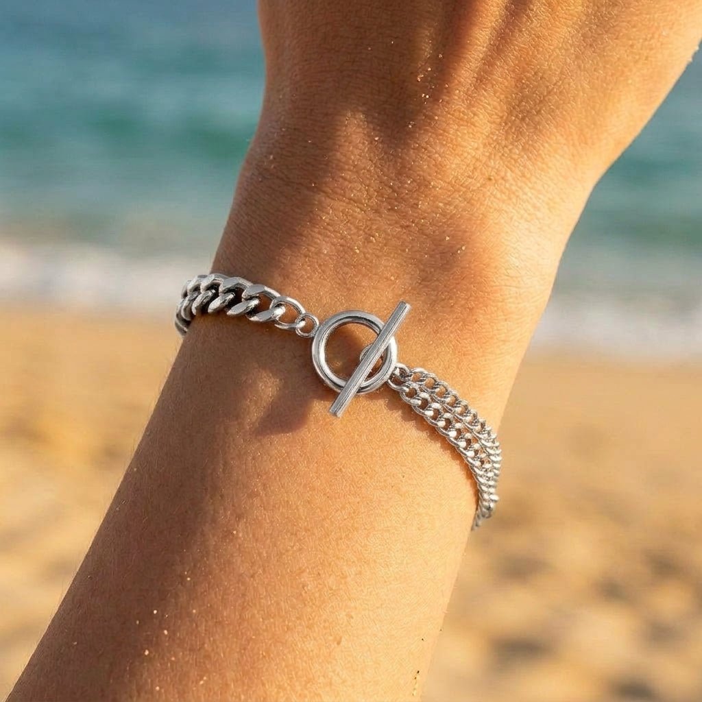 OT Toggle Clasp Double Chain Bracelet - Semprie