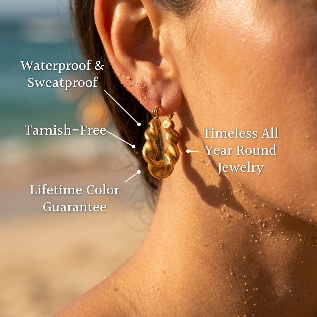 Oval Twisted Rope Latch Hoop Earrings - Semprie