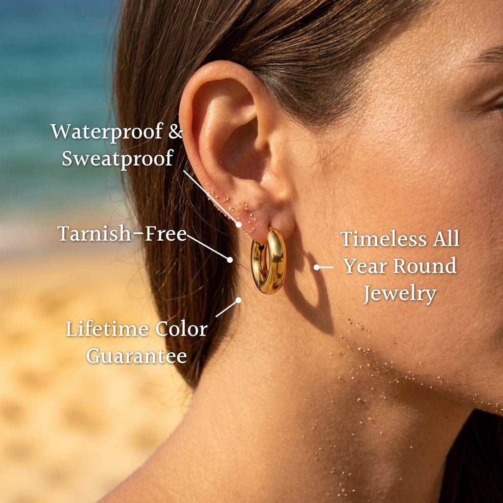 Polished Chunky Huggie Hoop Earrings - Semprie