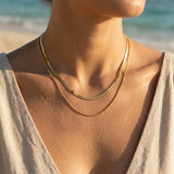 Riva Herringbone & Snake Layered Necklace