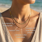 Riva Herringbone & Snake Layered Necklace - Semprie