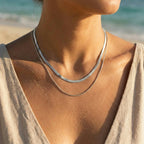 Riva Herringbone & Snake Layered Necklace - Semprie