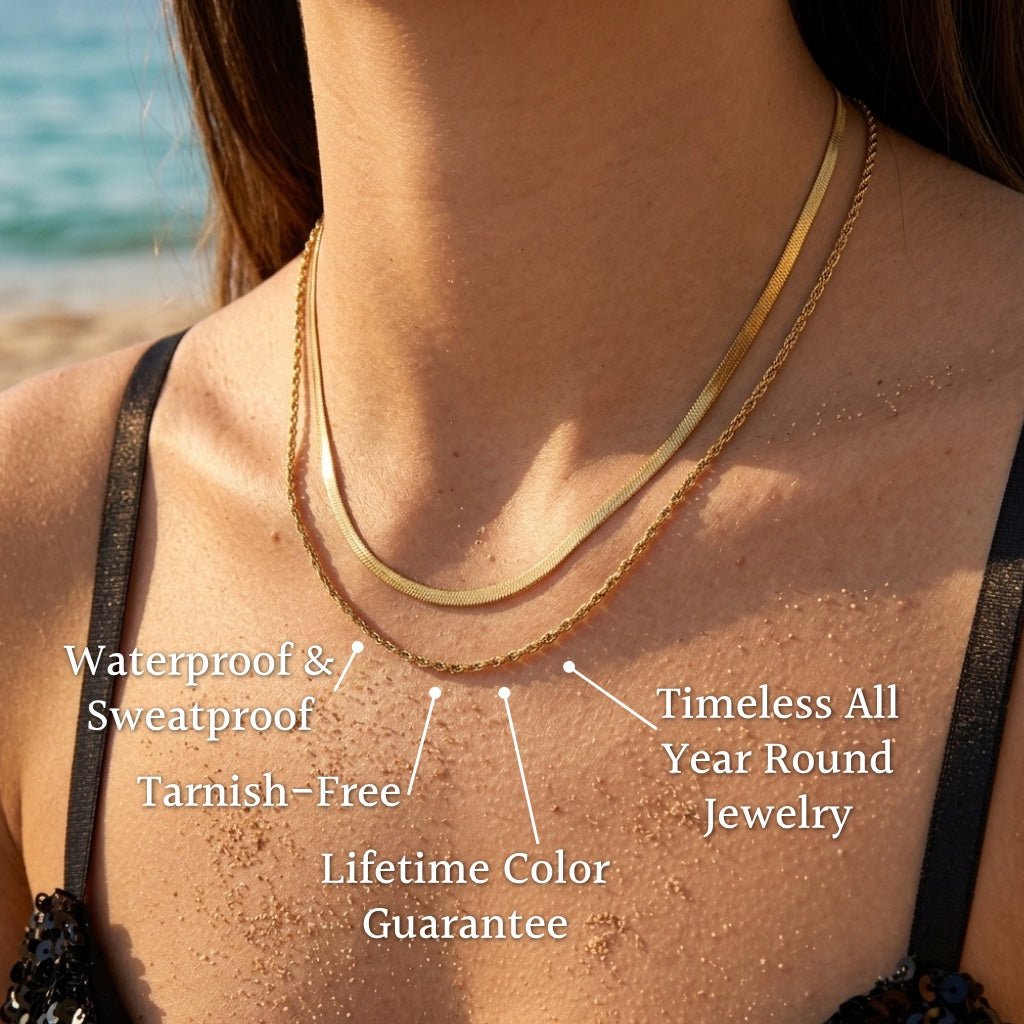 Riva Herringbone & Twisted Rope Layered Necklace - Semprie