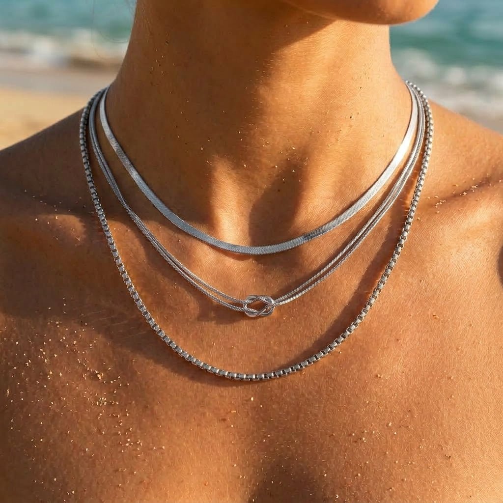 Riva Knotted Snake & Box Layered Necklace - Semprie