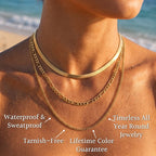🎁 Riva Triple Chain Herringbone Layered Necklace (Free) - Semprie