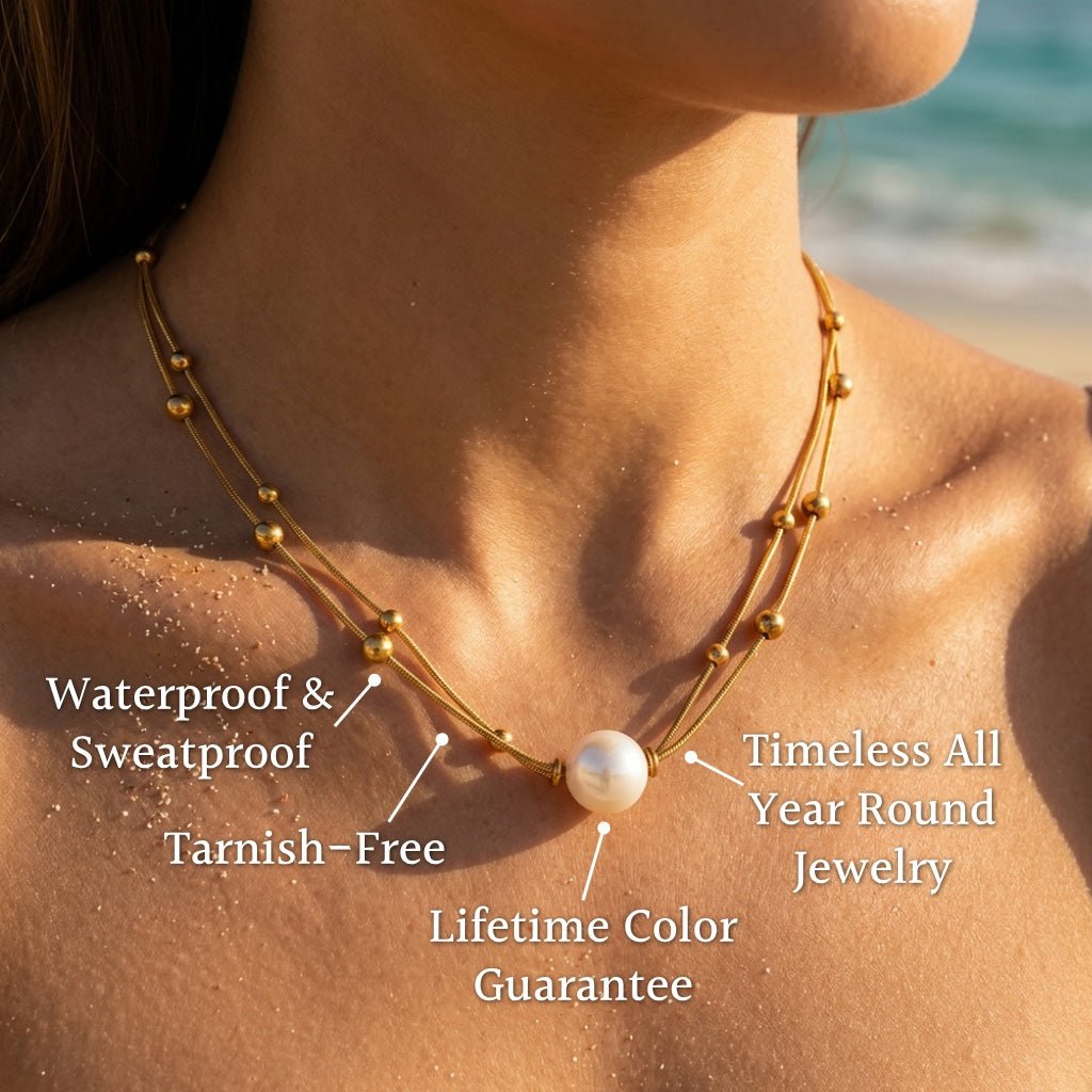 Sable Double Layer Ball Station Necklace - Semprie