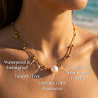 Sable Double Layer Ball Station Necklace - Semprie