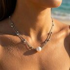 Sable Double Layer Ball Station Necklace - Semprie