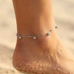 Sable Fixed Bead & Dangling Bauble Anklet - Semprie