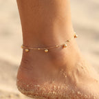 Sable Fixed Bead & Dangling Bauble Anklet - Semprie