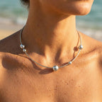 Sable Large Sphere Terminal Rigid Collar Necklace - Semprie