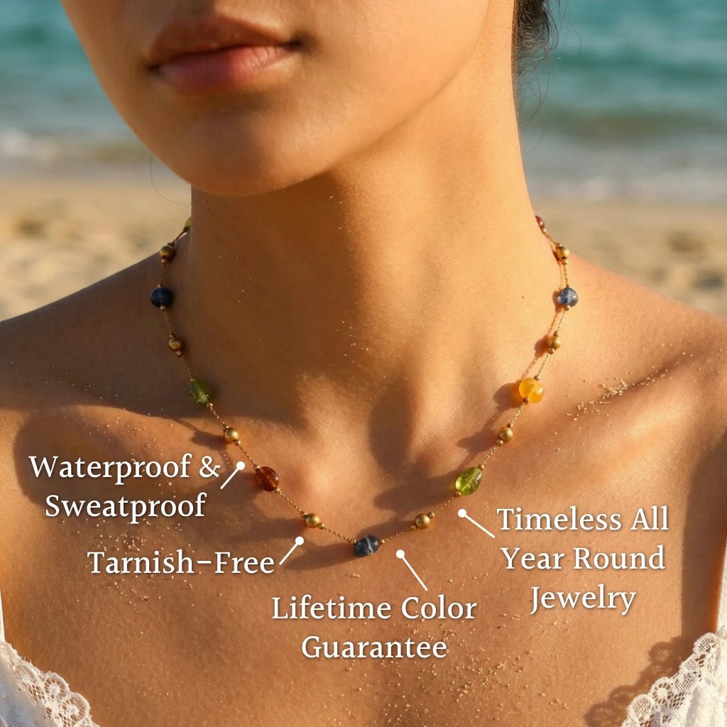 Sable Liquid Spherical Bead Necklace - Semprie