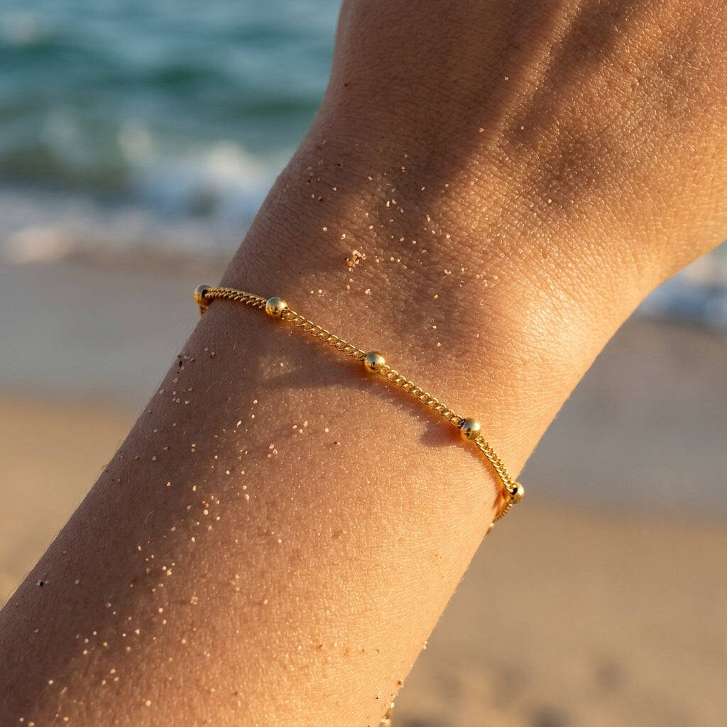 Sable Polished Bead Satellite Bracelet - Semprie