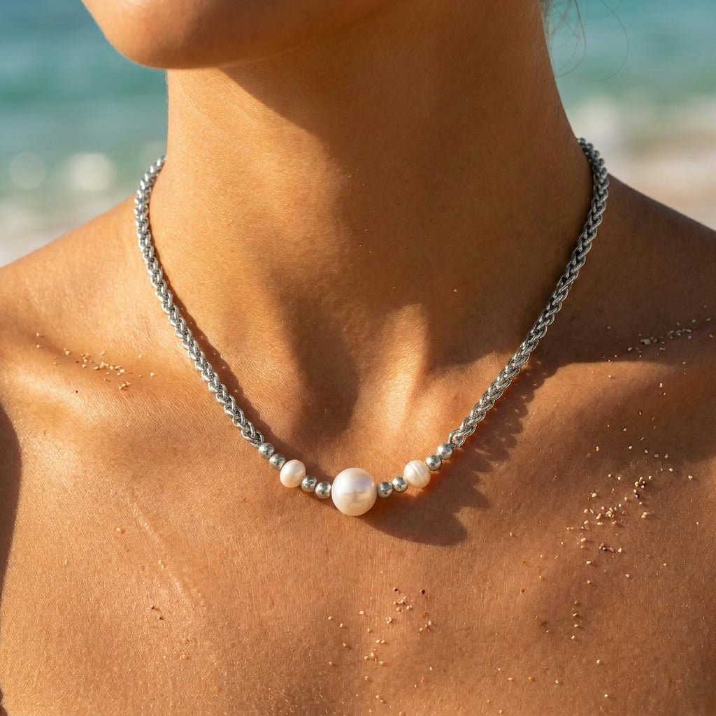 Sable Round Beaded Collar Necklace - Semprie