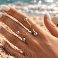 Sable Two-Tone Sphere Open Band Ring - Semprie