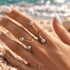 Sable Two-Tone Sphere Open Band Ring - Semprie