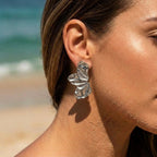 Sculptural Crumpled Petal Stud Earrings - Semprie