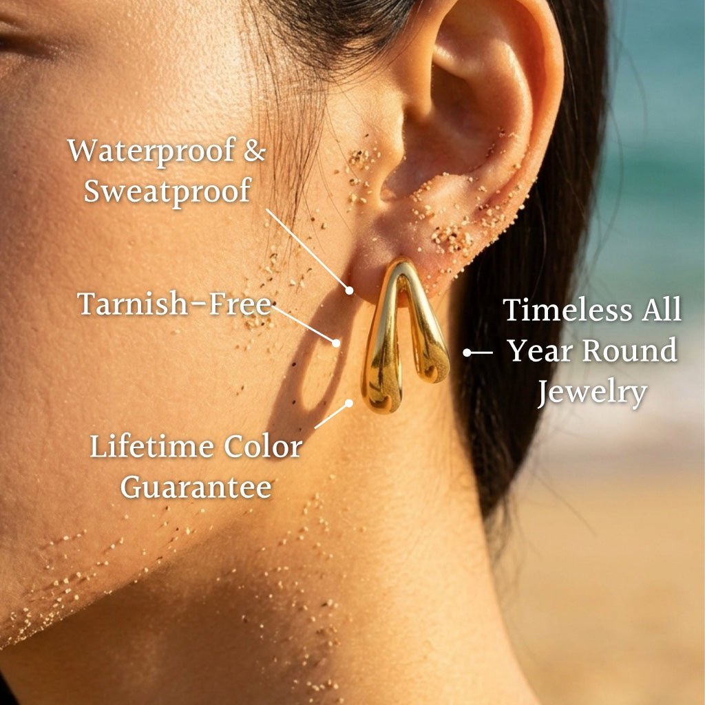 Sculptural Double Teardrop Loop Hoop Earrings - Semprie